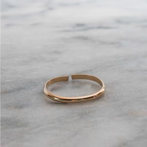 Yellow gold children half round maple and j bracelet